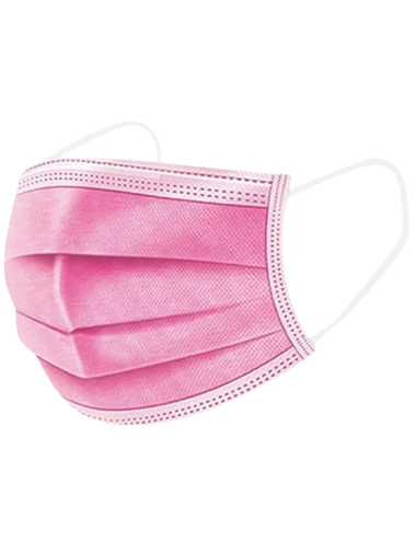 Mascarillas quirúrgicas IIR rosa en bolsas de 10u protección